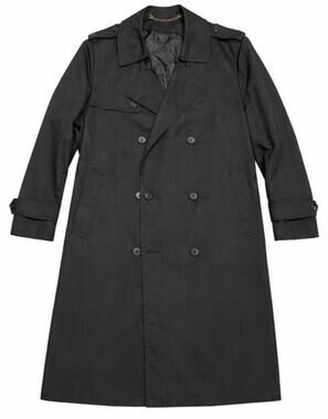 Vintage USGI All Weather Trench Coat Black Military Issue Belted 22x42.5